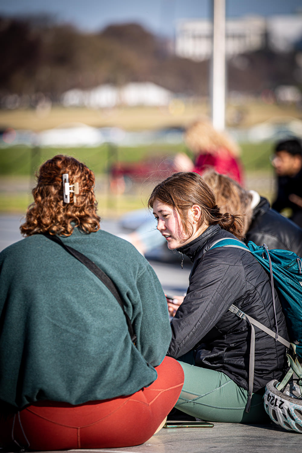 Friends talking on the street
