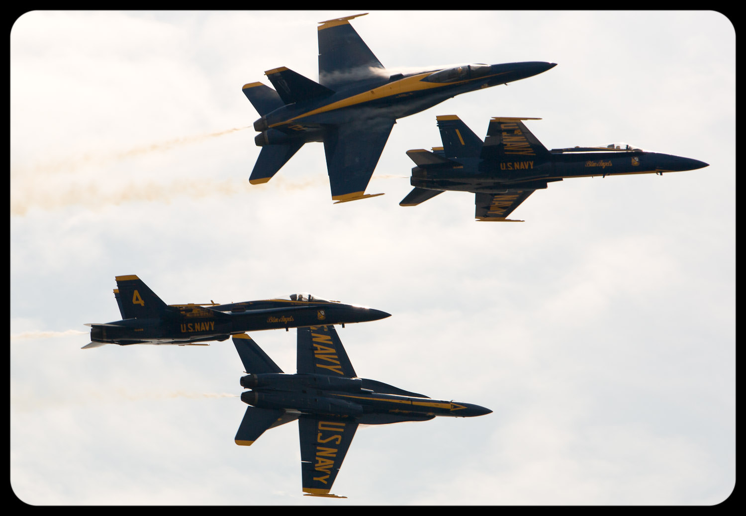 Aerobatic display with smoke trails