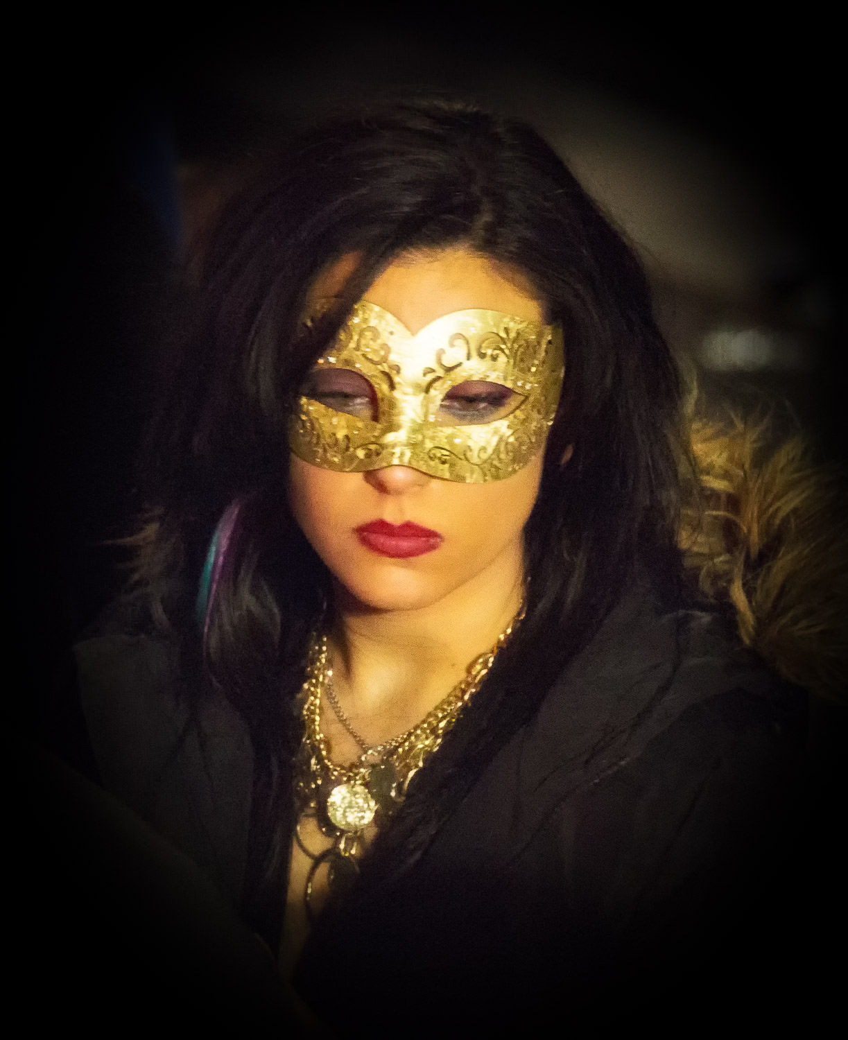 Colorful Mardi Gras celebration