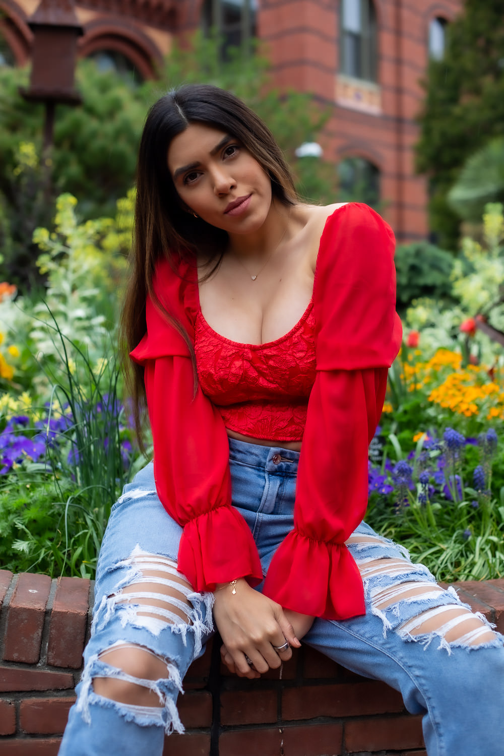 Ethvelyn Lovera with flowers