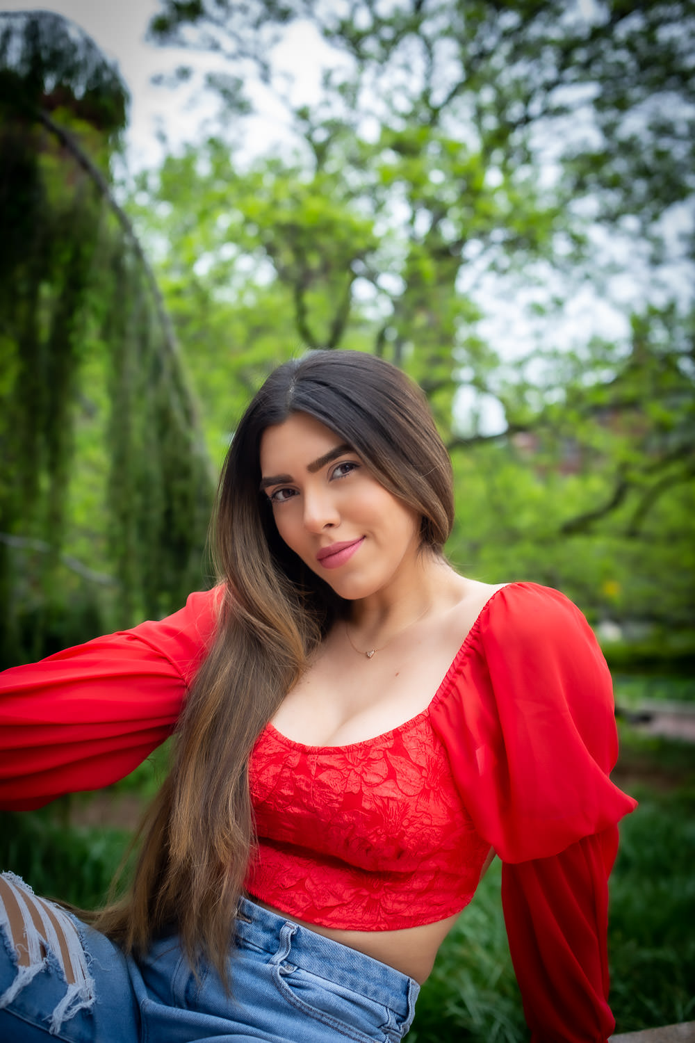 Ethvelyn Lovera under the trees