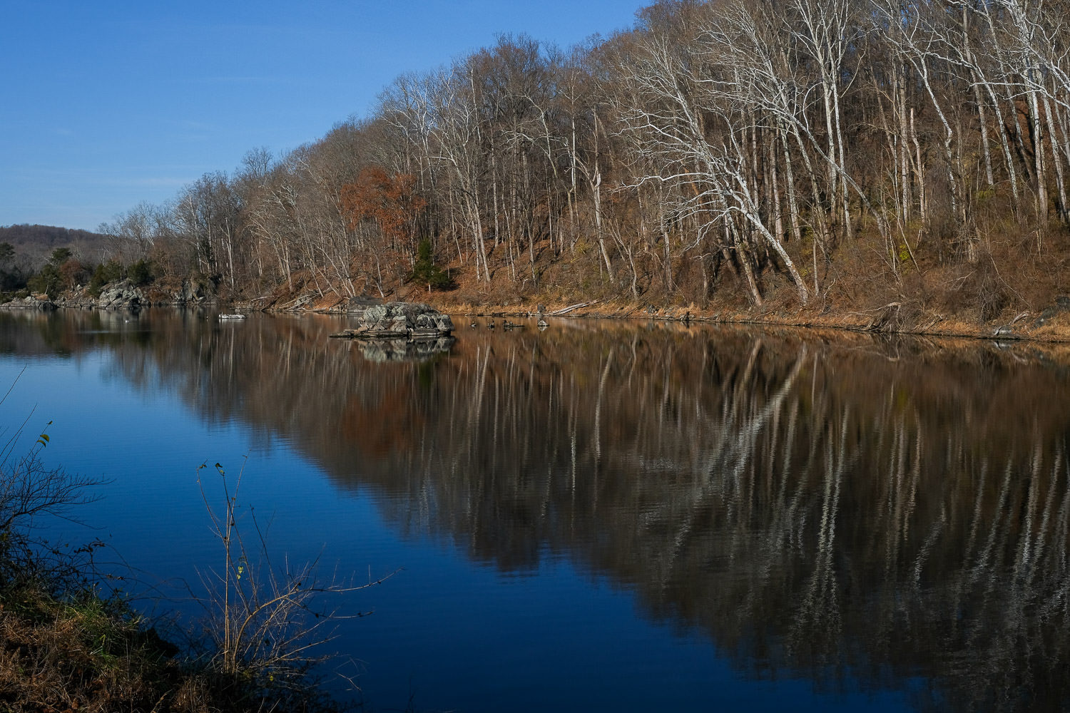 Peaceful canal waterway