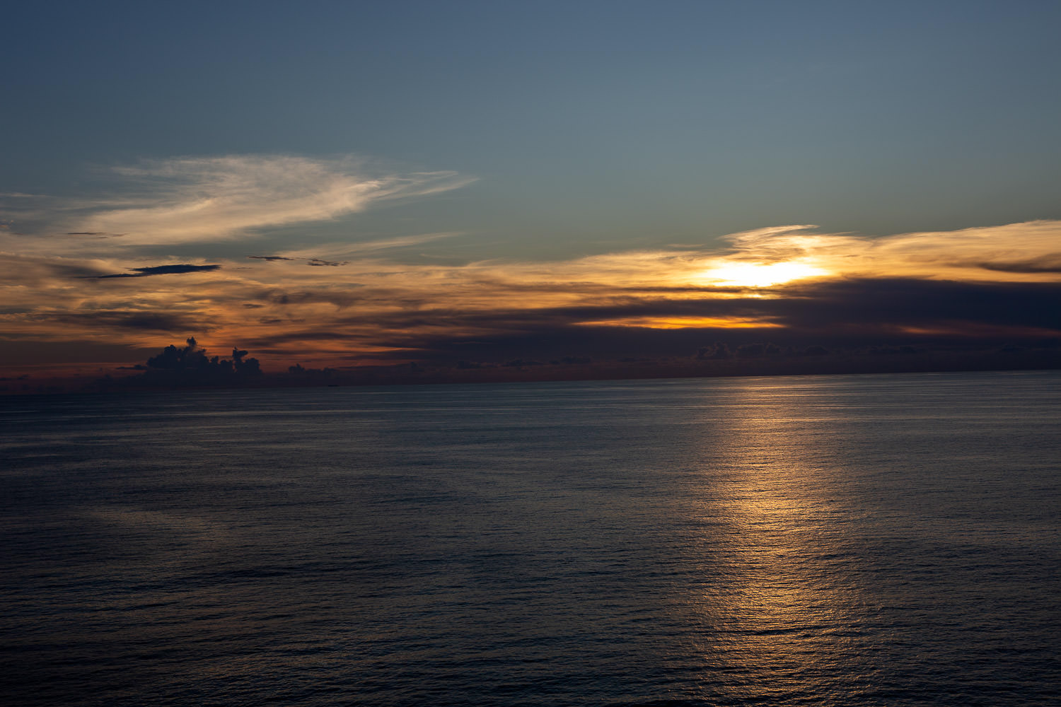 Sunset painting the sky in warm hues