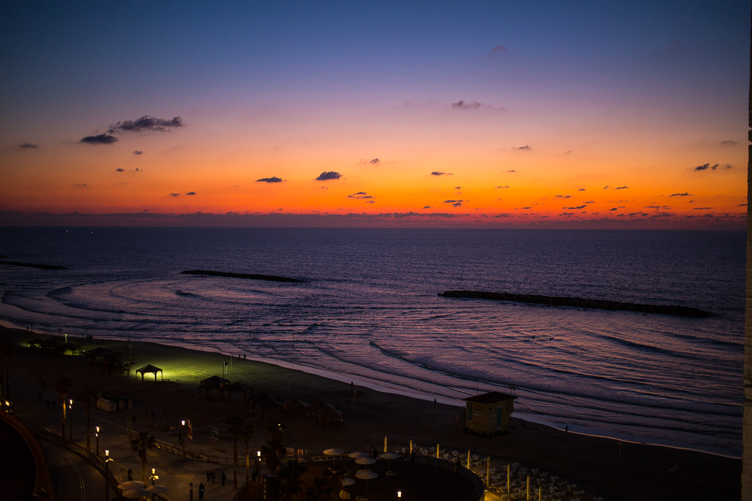 Dramatic sunset with cloud formations
