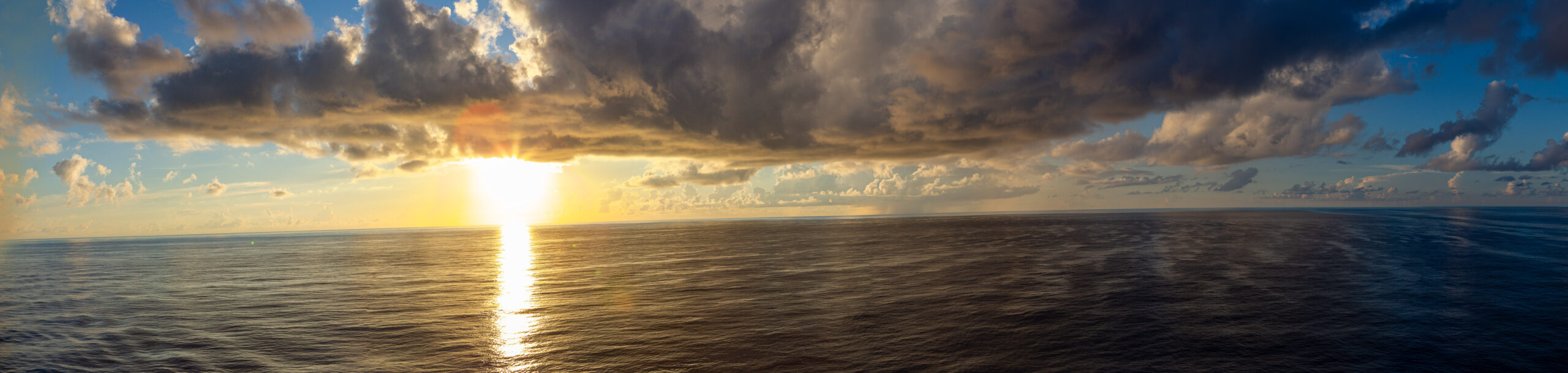 Ocean sunset panorama