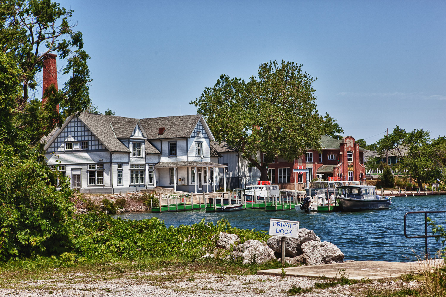 Lakehouse on a peaceful shore