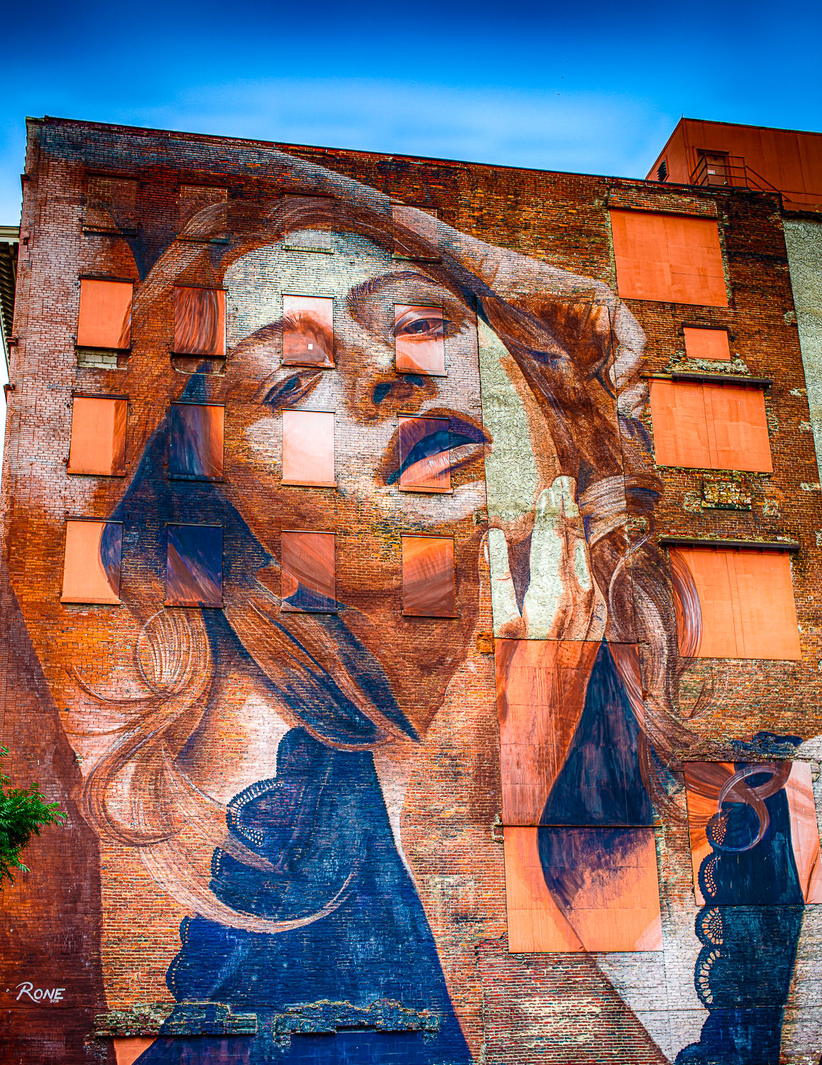 Colorful mural on a building wall