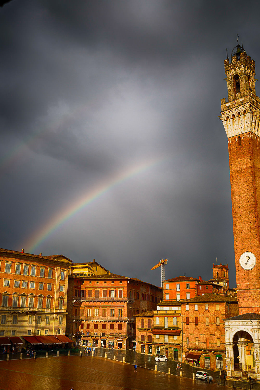 Rainbow over Siena square